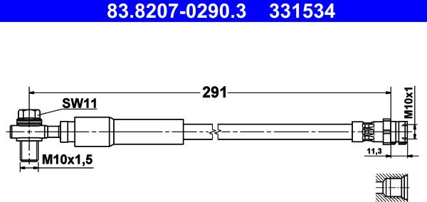 ATE 83.8207-0290.3 - Əyləc şlanqı furqanavto.az