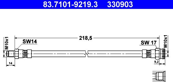 ATE 83.7101-9219.3 - Əyləc şlanqı furqanavto.az