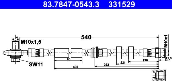 ATE 83.7847-0543.3 - Əyləc şlanqı furqanavto.az