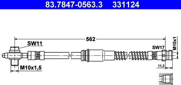 ATE 83.7847-0563.3 - Əyləc şlanqı www.furqanavto.az