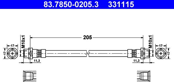 ATE 83.7850-0205.3 - Əyləc şlanqı furqanavto.az