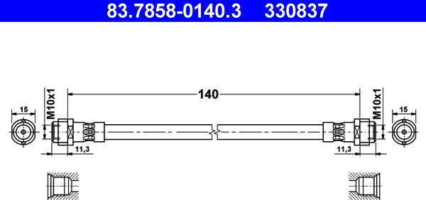 ATE 83.7858-0140.3 - Əyləc şlanqı furqanavto.az