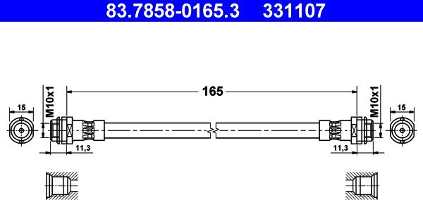 ATE 83.7858-0165.3 - Əyləc şlanqı furqanavto.az