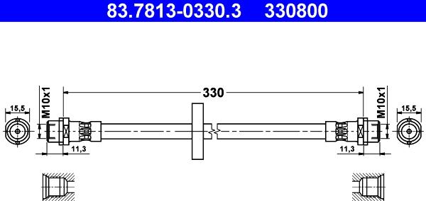 ATE 83.7813-0330.3 - Əyləc şlanqı www.furqanavto.az