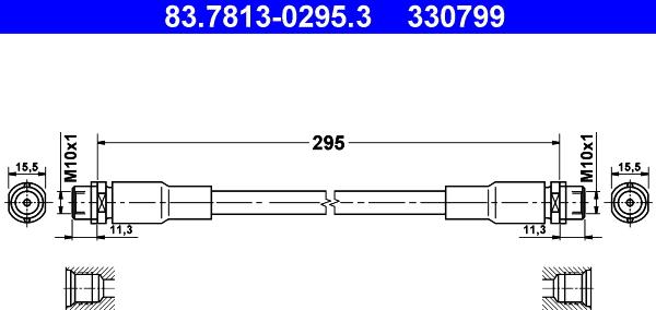 ATE 83.7813-0295.3 - Əyləc şlanqı www.furqanavto.az