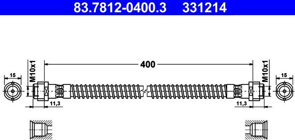 ATE 83.7812-0400.3 - Əyləc şlanqı furqanavto.az