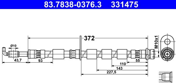 ATE 83.7838-0376.3 - Əyləc şlanqı furqanavto.az