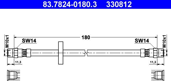 ATE 83.7824-0180.3 - Əyləc şlanqı furqanavto.az