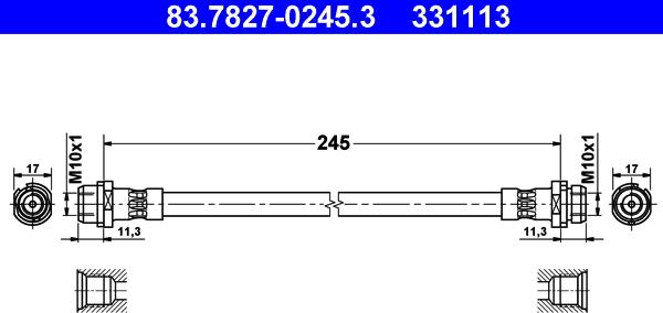 ATE 83.7827-0245.3 - Əyləc şlanqı furqanavto.az