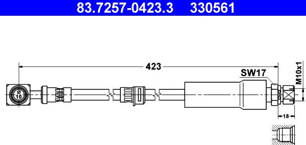 ATE 83.7257-0423.3 - Əyləc şlanqı furqanavto.az