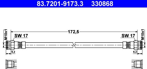 ATE 83.7201-9173.3 - Əyləc şlanqı furqanavto.az