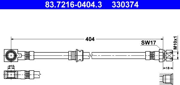 ATE 83.7216-0404.3 - Əyləc şlanqı furqanavto.az