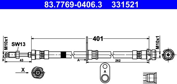 ATE 83.7769-0406.3 - Əyləc şlanqı furqanavto.az