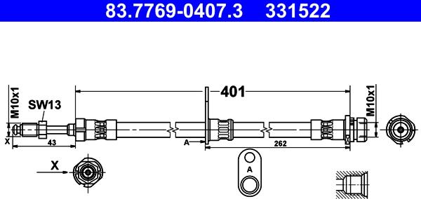 ATE 83.7769-0407.3 - Əyləc şlanqı furqanavto.az