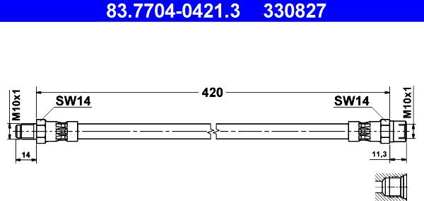 ATE 83.7704-0421.3 - Əyləc şlanqı furqanavto.az