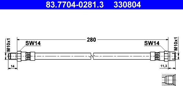 ATE 83.7704-0281.3 - Əyləc şlanqı www.furqanavto.az