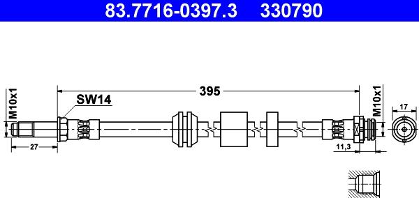 ATE 83.7716-0397.3 - Əyləc şlanqı furqanavto.az