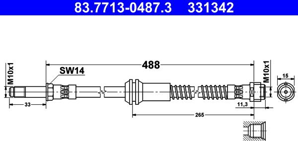 ATE 83.7713-0487.3 - Əyləc şlanqı www.furqanavto.az