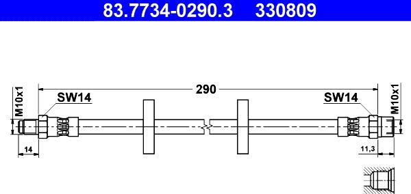 ATE 83.7734-0290.3 - Əyləc şlanqı furqanavto.az