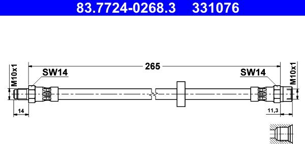 ATE 83.7724-0268.3 - Əyləc şlanqı furqanavto.az