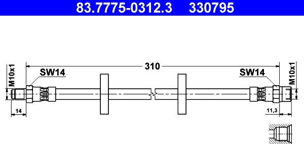 ATE 83.7775-0312.3 - Əyləc şlanqı furqanavto.az