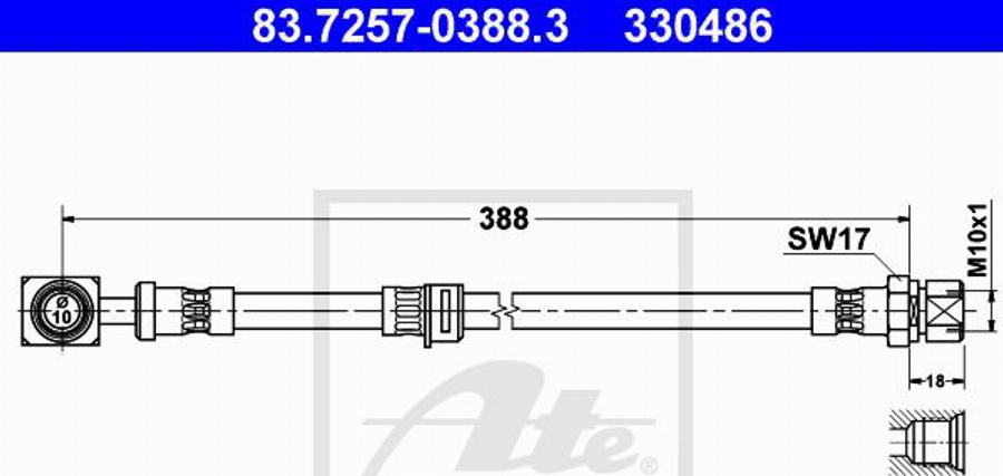 ATE 330486 - Əyləc şlanqı furqanavto.az