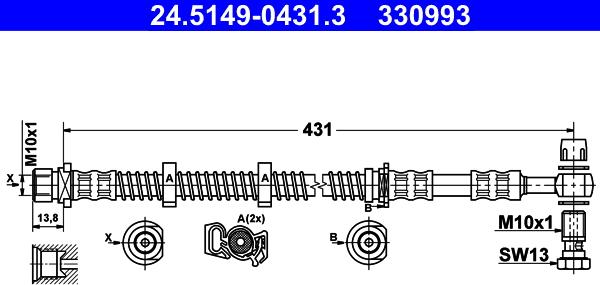 ATE 24.5149-0431.3 - Əyləc şlanqı furqanavto.az