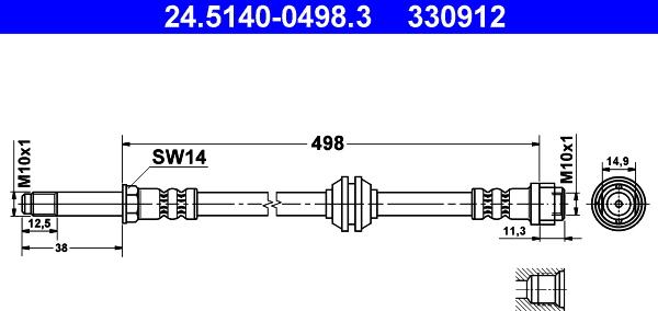 ATE 24.5140-0498.3 - Əyləc şlanqı furqanavto.az