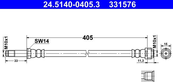 ATE 24.5140-0405.3 - Əyləc şlanqı furqanavto.az