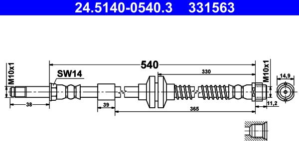 ATE 24.5140-0540.3 - Əyləc şlanqı furqanavto.az