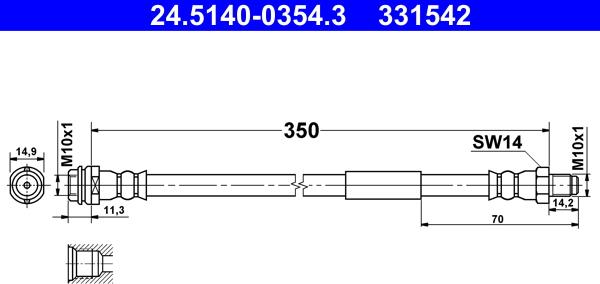 ATE 24.5140-0354.3 - Əyləc şlanqı www.furqanavto.az