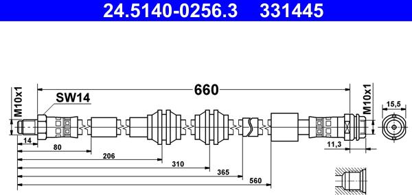 ATE 24.5140-0256.3 - Əyləc şlanqı furqanavto.az