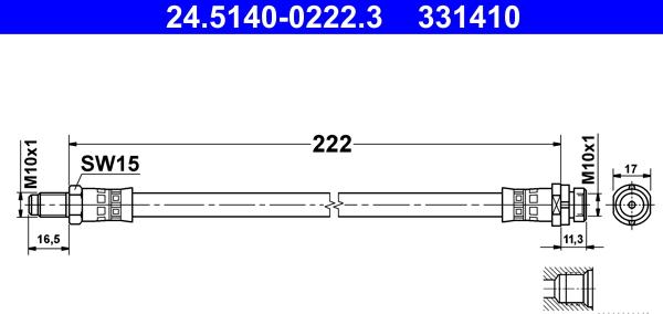 ATE 24.5140-0222.3 - Əyləc şlanqı furqanavto.az