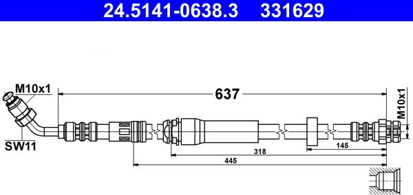 ATE 24.5141-0638.3 - Əyləc şlanqı furqanavto.az