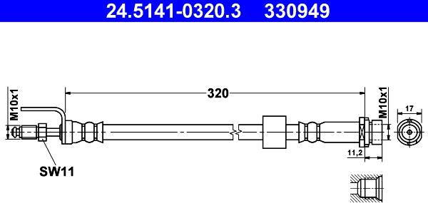 ATE 24.5141-0320.3 - Əyləc şlanqı furqanavto.az