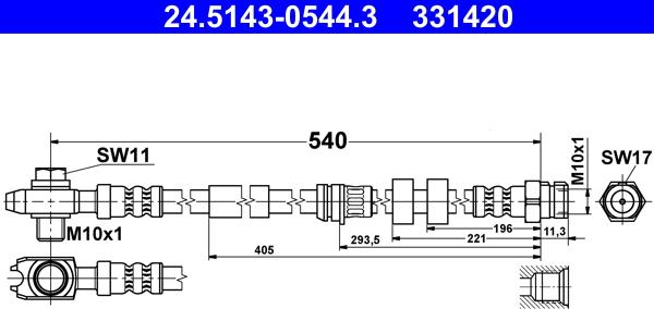 ATE 24.5143-0544.3 - Əyləc şlanqı furqanavto.az