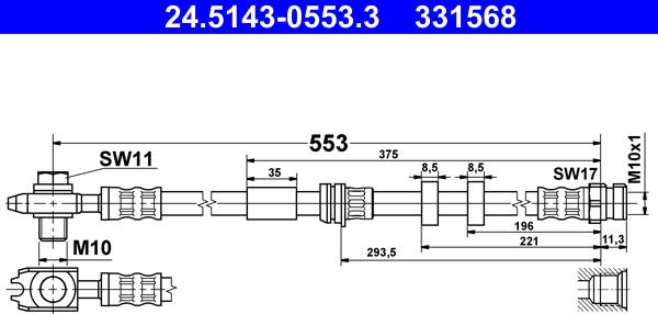 ATE 24.5143-0553.3 - Əyləc şlanqı furqanavto.az