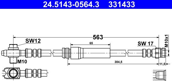 ATE 24.5143-0564.3 - Əyləc şlanqı www.furqanavto.az