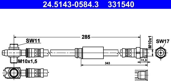 ATE 24.5143-0584.3 - Əyləc şlanqı furqanavto.az