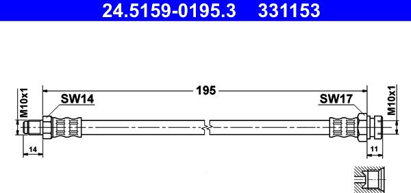 ATE 24.5159-0195.3 - Əyləc şlanqı furqanavto.az