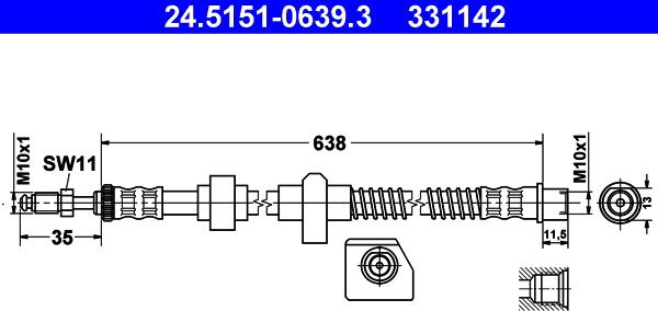 ATE 24.5151-0639.3 - Əyləc şlanqı furqanavto.az