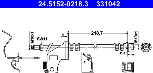 ATE 24.5152-0218.3 - Əyləc şlanqı furqanavto.az