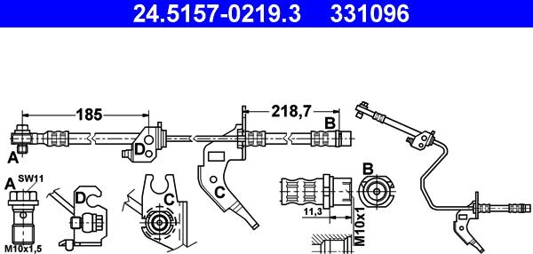 ATE 24.5157-0219.3 - Əyləc şlanqı furqanavto.az