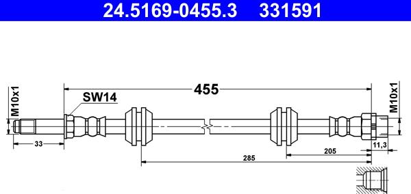 ATE 24.5169-0455.3 - Əyləc şlanqı furqanavto.az