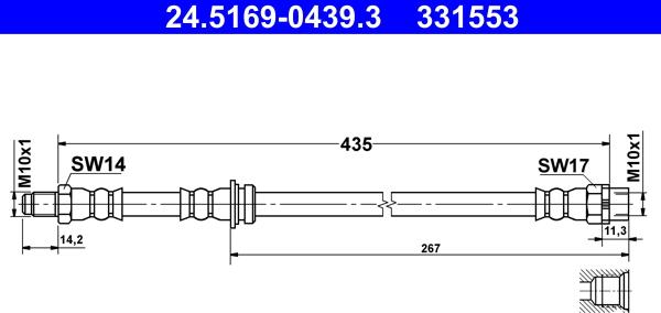 ATE 24.5169-0439.3 - Əyləc şlanqı furqanavto.az