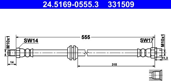 ATE 24.5169-0555.3 - Əyləc şlanqı www.furqanavto.az