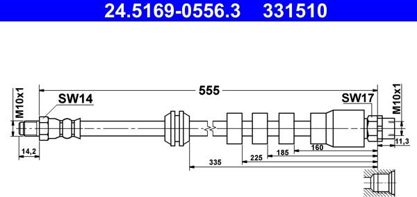 ATE 24.5169-0556.3 - Əyləc şlanqı furqanavto.az