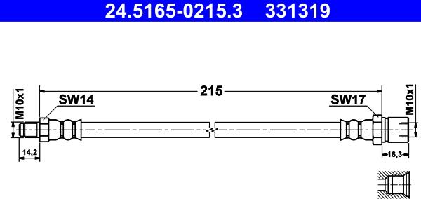 ATE 24.5165-0215.3 - Əyləc şlanqı furqanavto.az