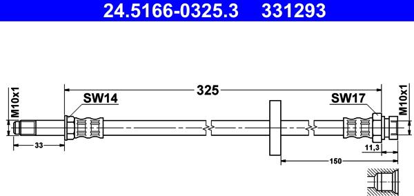 ATE 24.5166-0325.3 - Əyləc şlanqı furqanavto.az