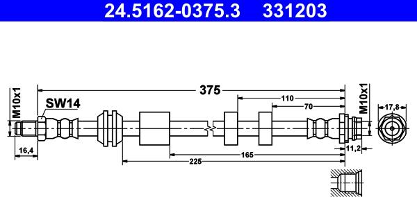 ATE 24.5162-0375.3 - Əyləc şlanqı furqanavto.az